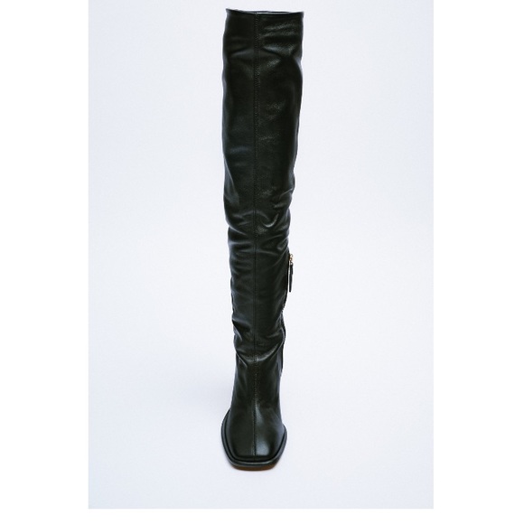 ZARA HEELED LEATHER BOOTS MADE IN SPAIN - Picture 7 of 14
